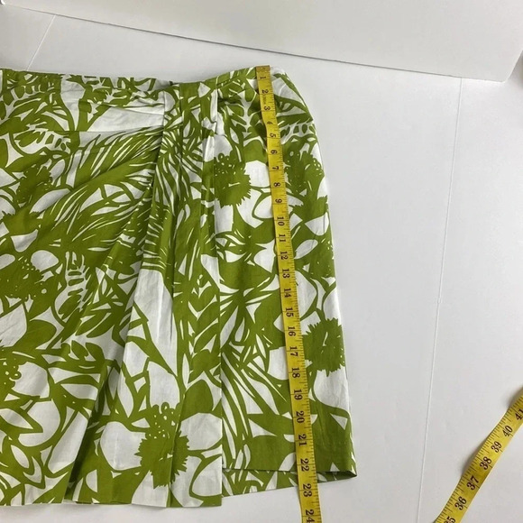 Leaf print maximalist  green white Lane Bryant pencil 100% cotton skirt 1X - Picture 9 of 11